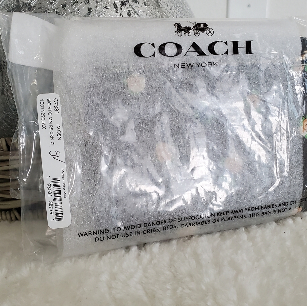 NEW 🎀 Coach Town Bucket Vintage Rose Print Crossbody 3 PCS Set Bundle - Picture 13 of 16